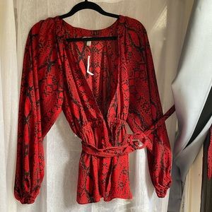 ASOS belted snake print top